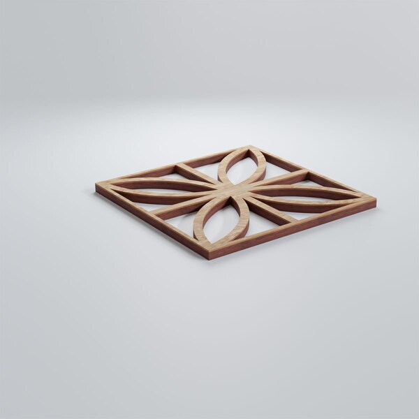 Ekena Millwork Extra Small Swansea Decorative Fretwork Wood Wall Panels, Red Oak, 7 3/8"W x 7 3/8"H x 3/8"T - WALW08X08X0375SWNRO