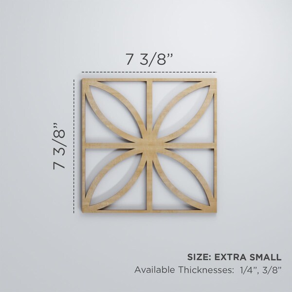 Ekena Millwork Extra Small Swansea Decorative Fretwork Wood Wall Panels, Red Oak, 7 3/8"W x 7 3/8"H x 3/8"T - WALW08X08X0375SWNRO