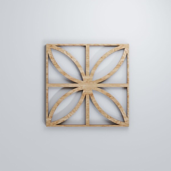 Ekena Millwork Extra Small Swansea Decorative Fretwork Wood Wall Panels, Red Oak, 7 3/8"W x 7 3/8"H x 3/8"T - WALW08X08X0375SWNRO