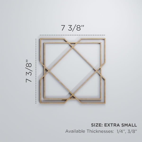 Ekena Millwork Extra Small Kiowa Decorative Fretwork Wood Wall Panels, Walnut, 7 3/8"W x 7 3/8"H x 3/8"T - WALW08X08X0375KWAWA