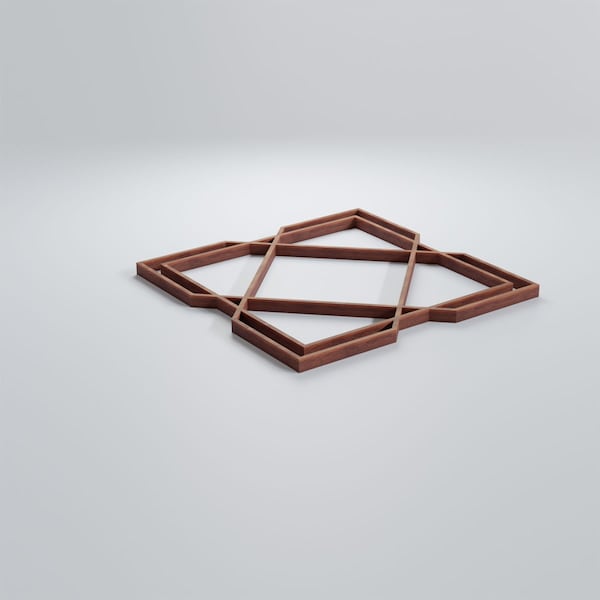 Ekena Millwork Extra Small Kiowa Decorative Fretwork Wood Wall Panels, Walnut, 7 3/8"W x 7 3/8"H x 3/8"T - WALW08X08X0375KWAWA