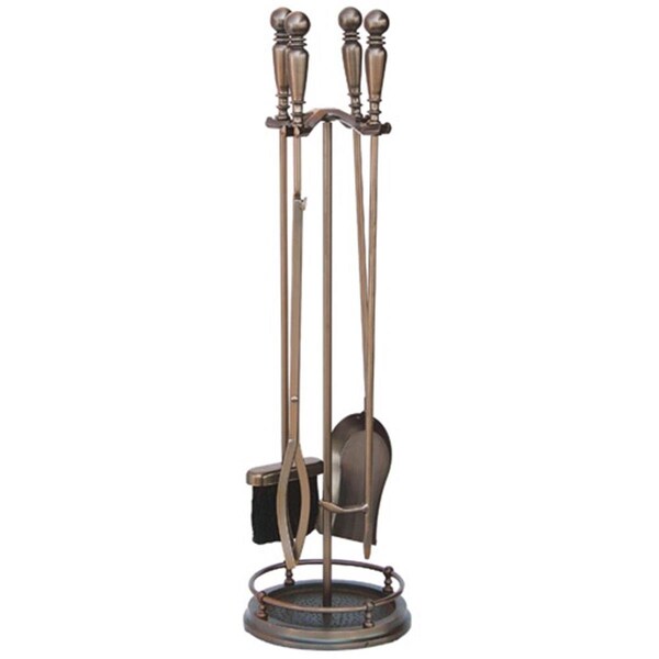 Blueprints 5 Pc Venetian Bronze Fireset With Ball Handles - BL607482