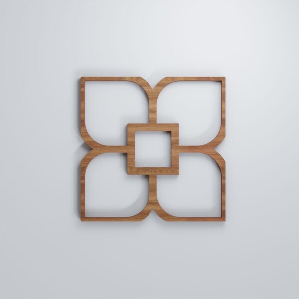 Ekena Millwork Extra Small Olivia Decorative Fretwork Wood Wall Panels, Walnut, 7 3/8"W x 7 3/8"H x 3/8"T - WALW08X08X0375OLVWA