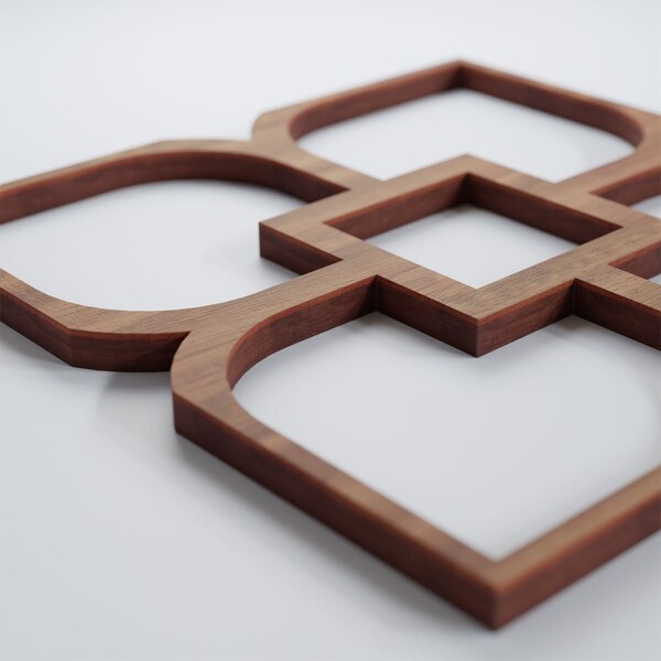 Ekena Millwork Extra Small Olivia Decorative Fretwork Wood Wall Panels, Walnut, 7 3/8"W x 7 3/8"H x 3/8"T - WALW08X08X0375OLVWA