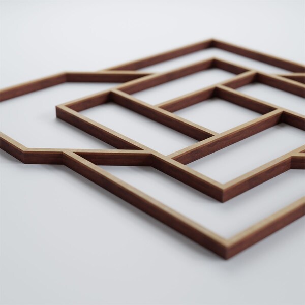Ekena Millwork Small Loveland Decorative Fretwork Wood Wall Panels, Hickory, 11 3/8"W x 11 3/8"H x 3/8"T - WALW12X12X0375LLDHI