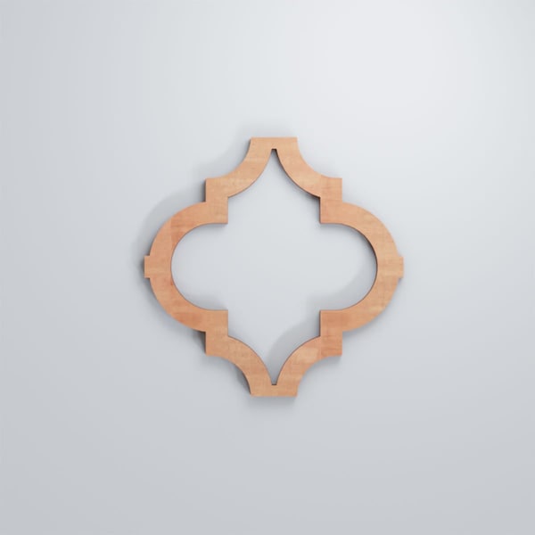 Ekena Millwork Extra Small Marrakesh Decorative Fretwork Wood Wall Panels, Cherry, 7 3/8"W x 7 3/8"H x 3/8"T - WALW08X08X0375MRKCH