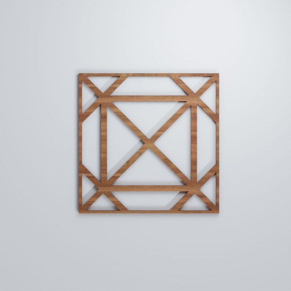 Ekena Millwork Medium Buxton Decorative Fretwork Wood Wall Panels, Walnut, 15 3/8"W x 15 3/8"H x 3/8"T - WALW16X16X0375BUXWA