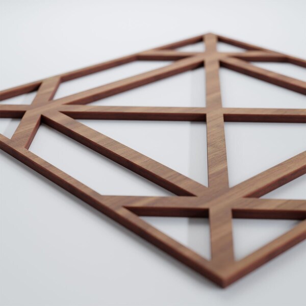 Ekena Millwork Medium Buxton Decorative Fretwork Wood Wall Panels, Walnut, 15 3/8"W x 15 3/8"H x 3/8"T - WALW16X16X0375BUXWA
