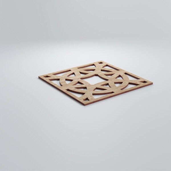Ekena Millwork Medium Brownsville Decorative Fretwork Wood Wall Panels, Red Oak, 15 3/8"W x 15 3/8"H x 3/8"T - WALW16X16X0375BNERO