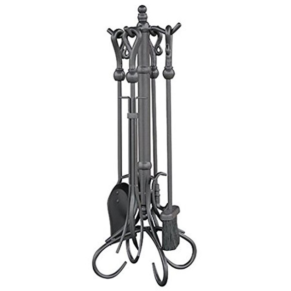 Blueprints 5 Piece Olde World Iron Fireset with Heavy Crook Handles - BL3248051