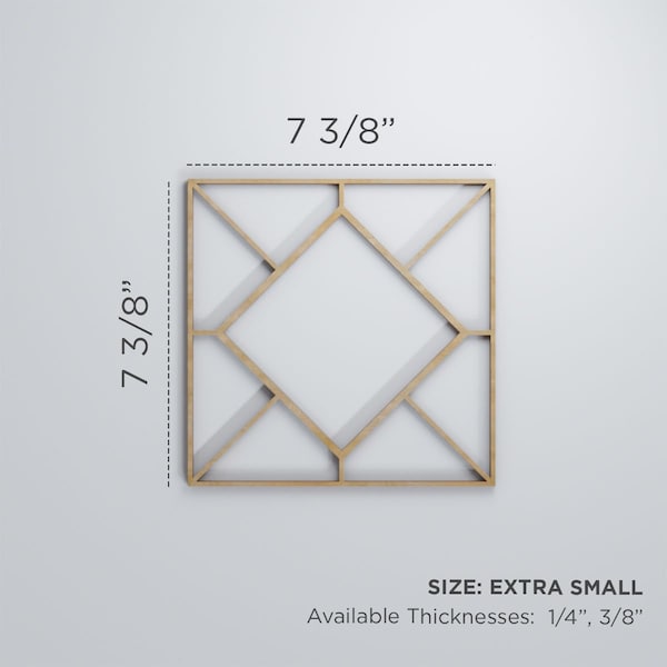 Ekena Millwork Extra Small Hudson Decorative Fretwork Wood Wall Panels, Birch, 7 3/8"W x 7 3/8"H x 3/8"T - WALW08X08X0375HSNBI