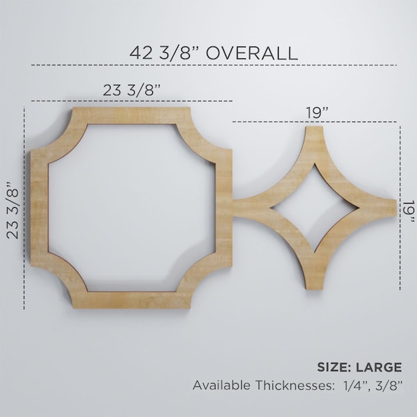 Ekena Millwork Large Anderson Decorative Fretwork Wood Wall Panels, Birch, 42 3/8"W x 23 3/8"H x 3/8"T - WALW24X24X0375ANDBI