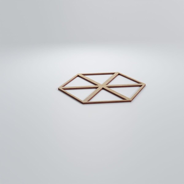 Ekena Millwork Medium Pendleton Decorative Fretwork Wood Wall Panels, Hickory, 15 3/8"W x 17 3/4"H x 3/8"T - WALW16X16X0375PENHI