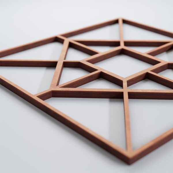 Ekena Millwork Small Jamestown Decorative Fretwork Wood Wall Panels, Cherry, 11 3/8"W x 11 3/8"H x 3/8"T - WALW12X12X0375JTNCH
