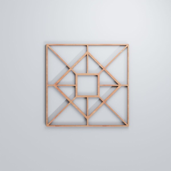 Ekena Millwork Small Jamestown Decorative Fretwork Wood Wall Panels, Cherry, 11 3/8"W x 11 3/8"H x 3/8"T - WALW12X12X0375JTNCH
