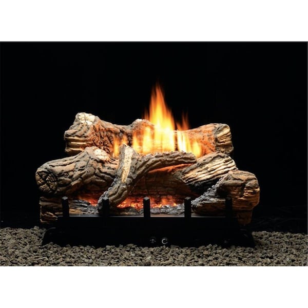 Mobiliario 30 in. Thermostat Propane Ceramic Fiber Fiber Log Set - 7 Piece - MO2559918