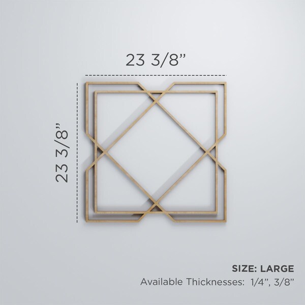 Ekena Millwork Large Kiowa Decorative Fretwork Wood Wall Panels, Hickory, 23 3/8"W x 23 3/8"H x 3/8"T - WALW24X24X0375KWAHI