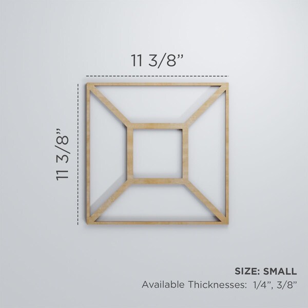 Ekena Millwork Small Marion Decorative Fretwork Wood Wall Panels, Hickory, 11 3/8"W x 11 3/8"H x 3/8"T - WALW12X12X0375MARHI