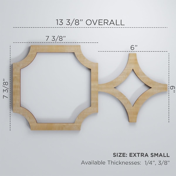 Ekena Millwork Extra Small Anderson Decorative Fretwork Wood Wall Panels, Birch, 13 3/8"W x 7 3/8"H x 3/8"T - WALW08X08X0375ANDBI