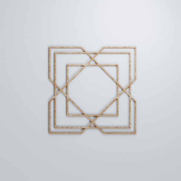 Ekena Millwork Large Lakewood Decorative Fretwork Wood Wall Panels, Red Oak, 23 3/8"W x 23 3/8"H x 3/8"T - WALW24X24X0375LWDRO