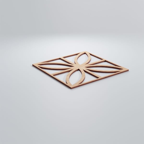 Ekena Millwork Medium Swansea Decorative Fretwork Wood Wall Panels, Alder, 15 3/8"W x 15 3/8"H x 3/8"T - WALW16X16X0375SWNAL