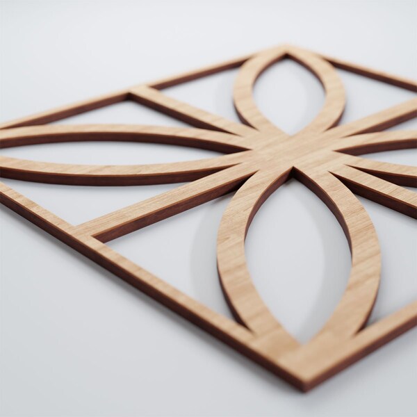 Ekena Millwork Medium Swansea Decorative Fretwork Wood Wall Panels, Alder, 15 3/8"W x 15 3/8"H x 3/8"T - WALW16X16X0375SWNAL