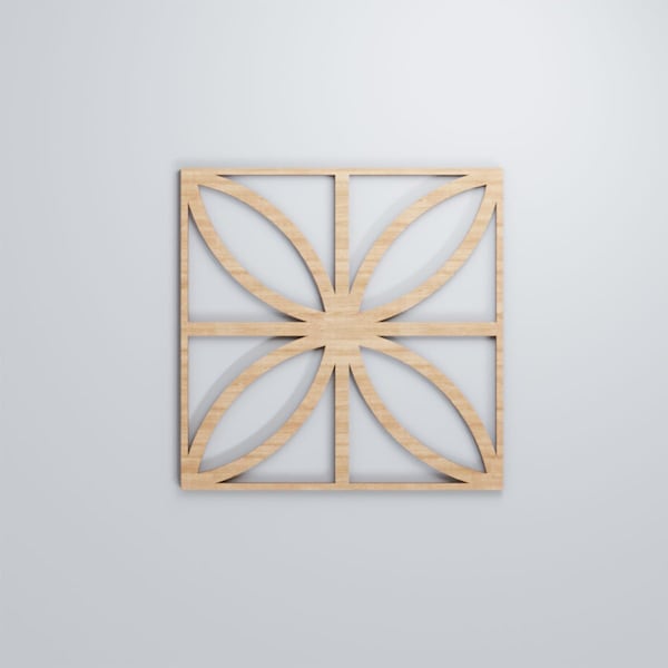 Ekena Millwork Medium Swansea Decorative Fretwork Wood Wall Panels, Alder, 15 3/8"W x 15 3/8"H x 3/8"T - WALW16X16X0375SWNAL