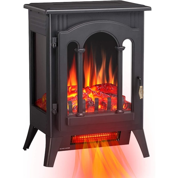Edendirect 16.54'' 5100-BTU Black Metal Infrared Quartz Electric Stove - 5220