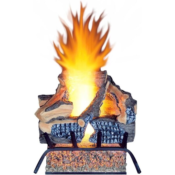 Procom Heating Vented Natural Gas Fireplace Log Set, 18in, 45,000 BTU, Match Light - WAN18LA