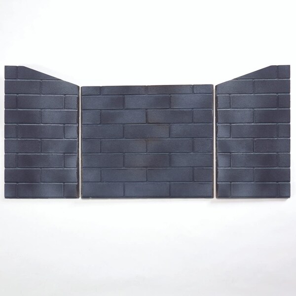 Duluth Forge Outdoor Fireplace Insert With Concrete Log Set and Slate Gray Brick Fiber Liner - DF450SS-L-SG