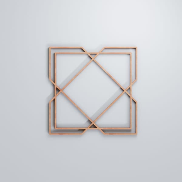 Ekena Millwork Small Kiowa Decorative Fretwork Wood Wall Panels, Cherry, 11 3/8"W x 11 3/8"H x 3/8"T - WALW12X12X0375KWACH