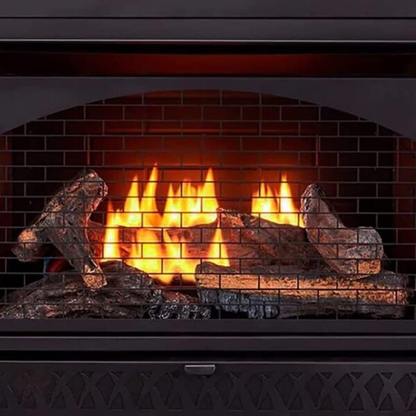 Procom Heating Dual Fuel Ventless Gas Fireplace, 26,000 BTU, T-Stat Control, Walnut Finish - FBNSD28T-J-W