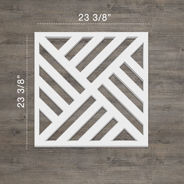 Ekena Millwork Large Allen Decorative Fretwork Wall Panels in Architectural Grade PVC, 23 3/8"W x 23 3/8"H x 3/8"T - WALP24X24ALL