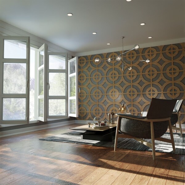 Ekena Millwork Large Sullivan Decorative Fretwork Wood Wall Panels, Alder, 23 3/8"W x 23 3/8"H x 3/8"T - WALW24X24X0375SULAL