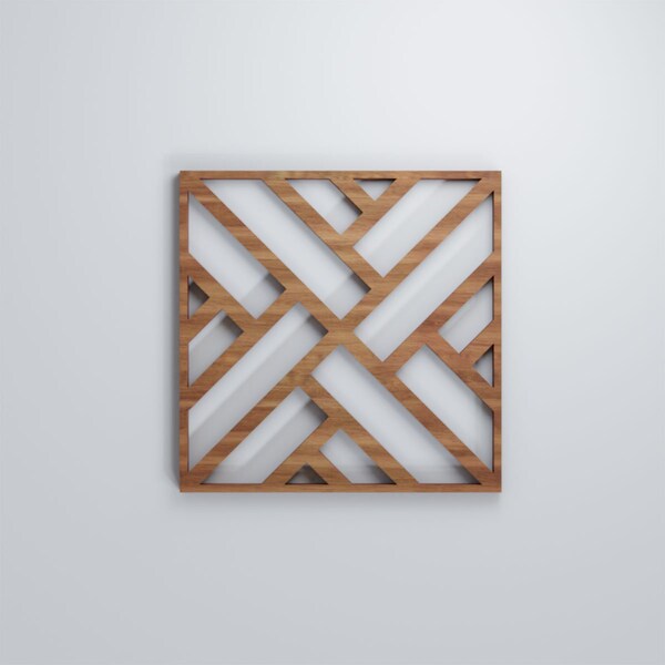 Ekena Millwork Extra Small Killeen Decorative Fretwork Wood Wall Panels, Walnut, 7 3/8"W x 7 3/8"H x 3/8"T - WALW08X08X0375KLNWA