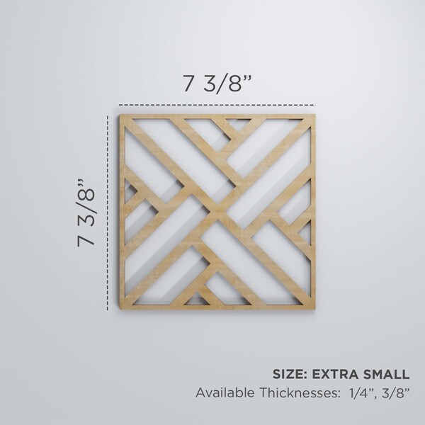 Ekena Millwork Extra Small Killeen Decorative Fretwork Wood Wall Panels, Walnut, 7 3/8"W x 7 3/8"H x 3/8"T - WALW08X08X0375KLNWA