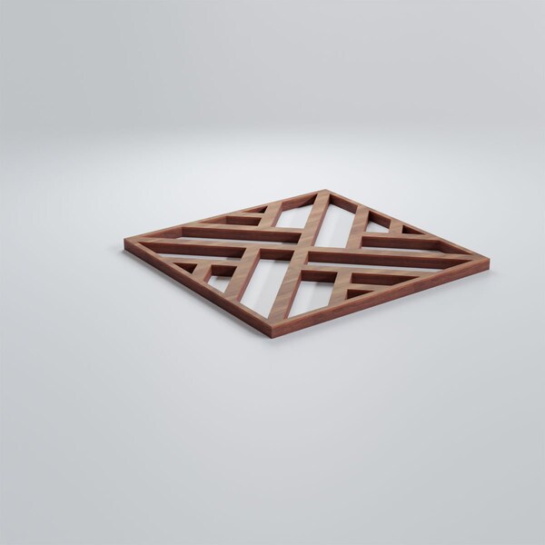 Ekena Millwork Extra Small Killeen Decorative Fretwork Wood Wall Panels, Walnut, 7 3/8"W x 7 3/8"H x 3/8"T - WALW08X08X0375KLNWA