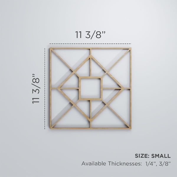 Ekena Millwork Small Jamestown Decorative Fretwork Wood Wall Panels, Birch, 11 3/8"W x 11 3/8"H x 3/8"T - WALW12X12X0375JTNBI