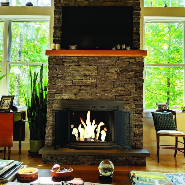 Fireplace Glass Doors Gavin Medium Heritage Brass - GV-7001HE