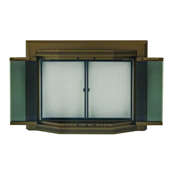 Fireplace Glass Doors Gavin Medium Heritage Brass - GV-7001HE