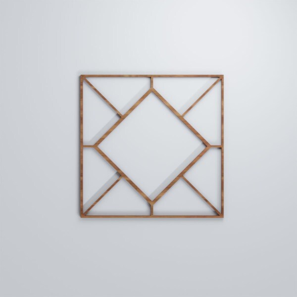 Ekena Millwork Medium Hudson Decorative Fretwork Wood Wall Panels, Walnut, 15 3/8"W x 15 3/8"H x 3/8"T - WALW16X16X0375HSNWA