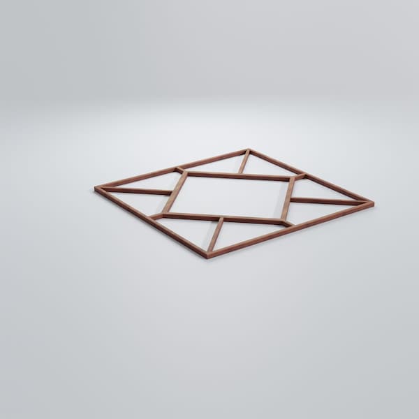 Ekena Millwork Medium Hudson Decorative Fretwork Wood Wall Panels, Walnut, 15 3/8"W x 15 3/8"H x 3/8"T - WALW16X16X0375HSNWA