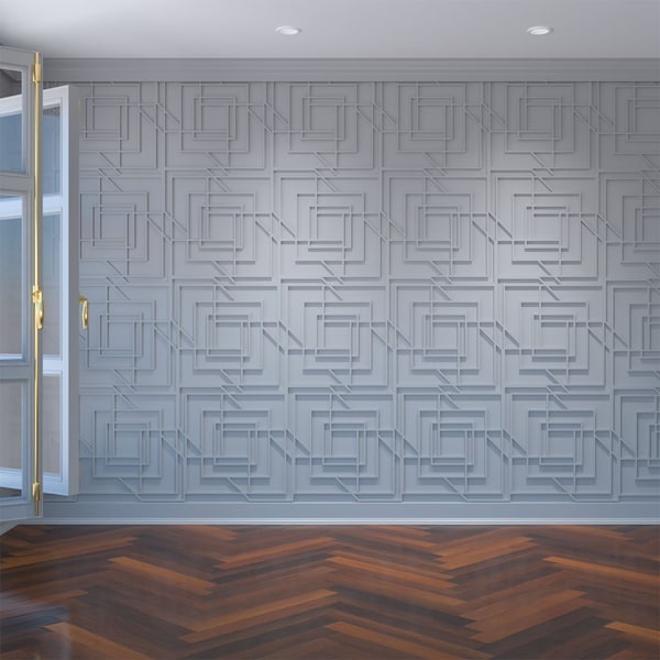 Ekena Millwork Large Norwood Decorative Fretwork Wall Panels in Architectural Grde PVC, 23 3/8"W x 23 3/8"H x 3/8"T - WALP24X24NWD