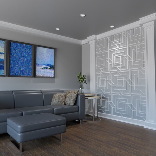 Ekena Millwork Large Norwood Decorative Fretwork Wall Panels in Architectural Grde PVC, 23 3/8"W x 23 3/8"H x 3/8"T - WALP24X24NWD