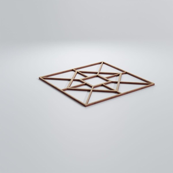 Ekena Millwork Medium Jamestown Decorative Fretwork Wood Wall Panels, Hickory, 15 3/8"W x 15 3/8"H x 3/8"T - WALW16X16X0375JTNHI