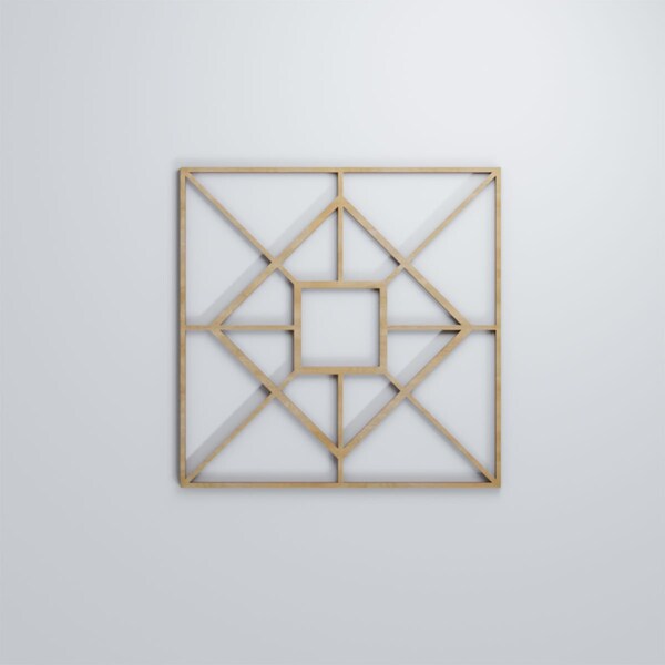 Ekena Millwork Medium Jamestown Decorative Fretwork Wood Wall Panels, Hickory, 15 3/8"W x 15 3/8"H x 3/8"T - WALW16X16X0375JTNHI