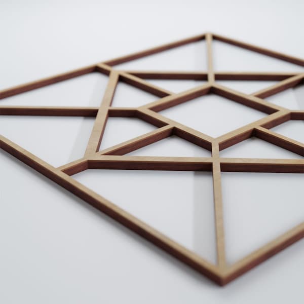 Ekena Millwork Medium Jamestown Decorative Fretwork Wood Wall Panels, Hickory, 15 3/8"W x 15 3/8"H x 3/8"T - WALW16X16X0375JTNHI