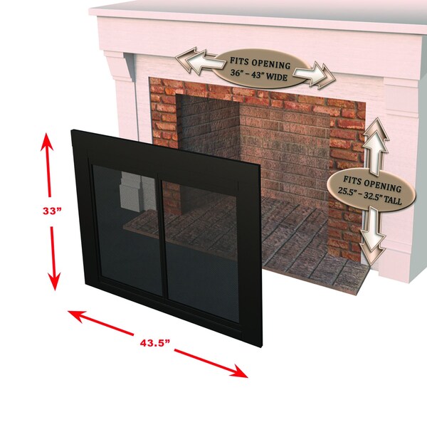 Fireplace Glass Doors Axel Large Glass Door - AX-1302