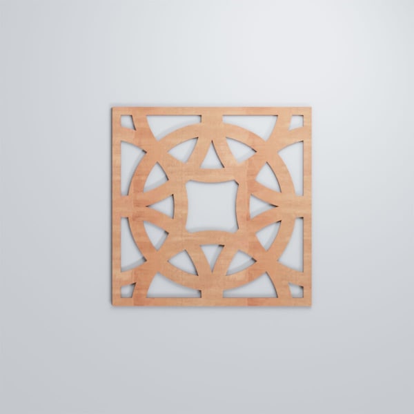 Ekena Millwork Large Brownsville Decorative Fretwork Wood Wall Panels, Cherry, 23 3/8"W x 23 3/8"H x 3/8"T - WALW24X24X0375BNECH