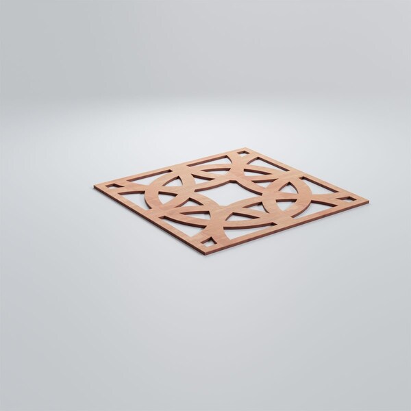 Ekena Millwork Large Brownsville Decorative Fretwork Wood Wall Panels, Cherry, 23 3/8"W x 23 3/8"H x 3/8"T - WALW24X24X0375BNECH
